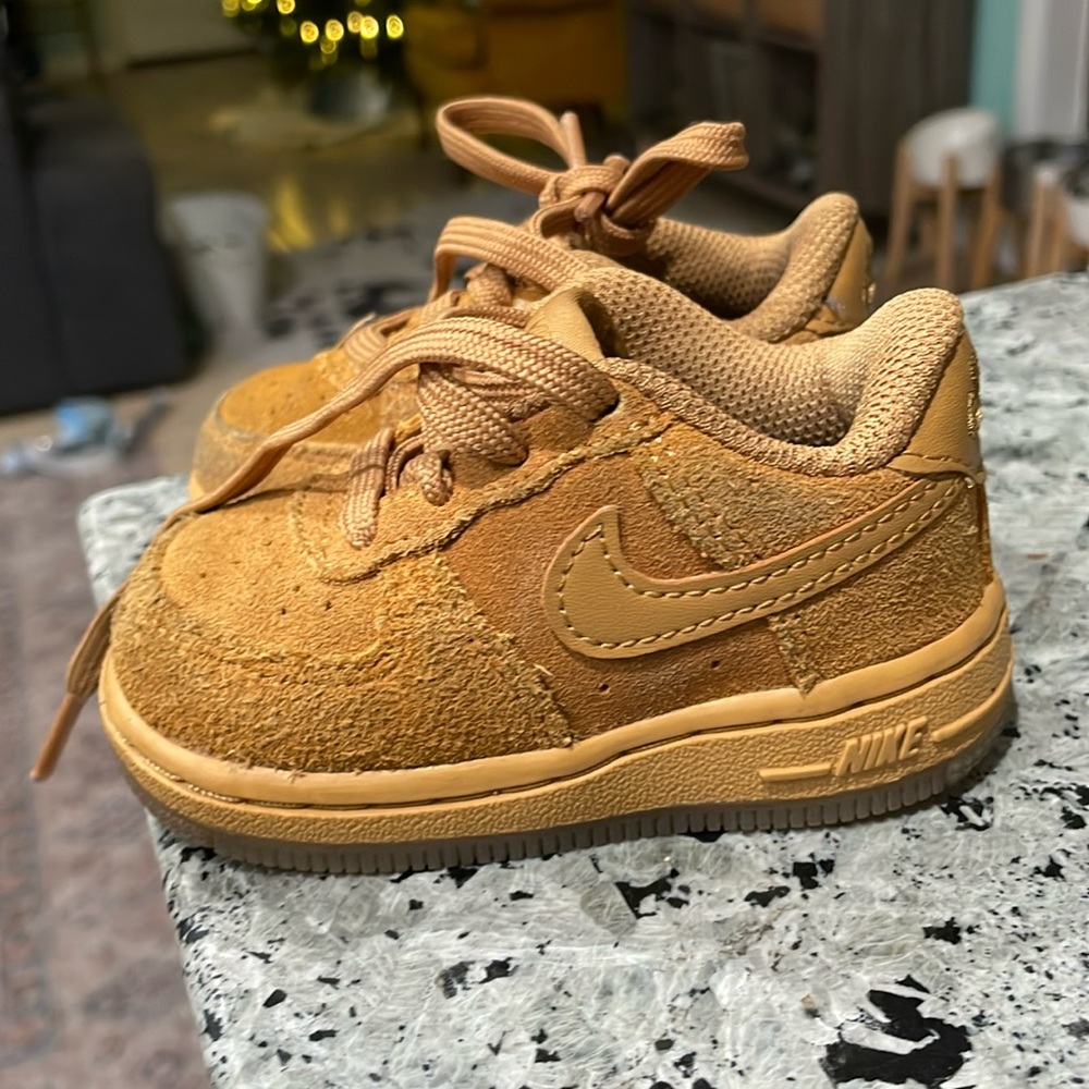 Toddler Nike Air Force 1 tan leather